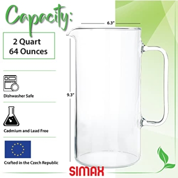Simax 64 Ounce Glass Pitcher - Elegant and Durable