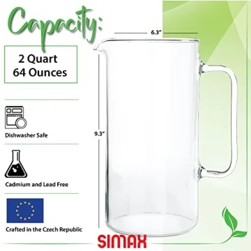 Simax 64 Ounce Glass Pitcher - Elegant and Durable