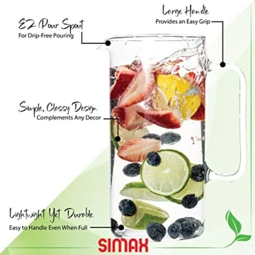 Simax 64 Ounce Glass Pitcher - Elegant and Durable