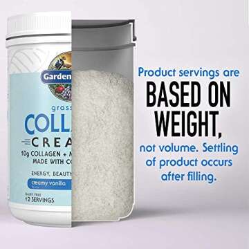 Garden of Life Grass Fed Collagen Creamer Powder - Vanilla, 12 Servings, Collagen Powder for Coffee Energy Beauty Joints, Collagen Peptides Powder, Coconut MCTs, Keto Collagen Protein Supplements