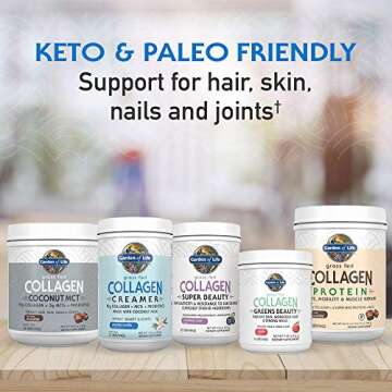 Garden of Life Grass Fed Collagen Creamer Powder - Vanilla, 12 Servings, Collagen Powder for Coffee Energy Beauty Joints, Collagen Peptides Powder, Coconut MCTs, Keto Collagen Protein Supplements