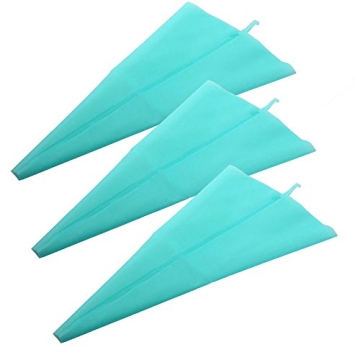 Jennice House Silicone Pastry Bags Set – 3 Pack of 16 Inch Reusable Icing Piping Bags for Baking, ...