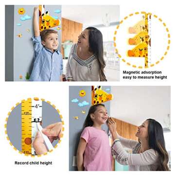 Cute 3D Giraffe Baby Height Chart for Kids Rooms
