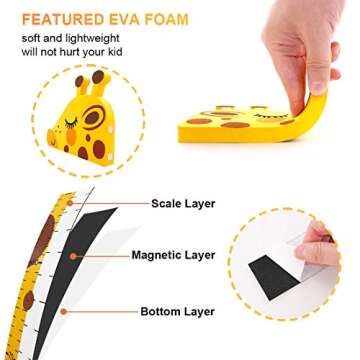 Cute 3D Giraffe Baby Height Chart for Kids Rooms