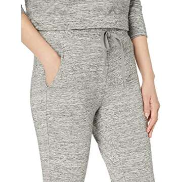 Daily Ritual Women's Terry Cotton and Modal Drawstring Jogger Pant, Grey Heather, Space Dye, Medium