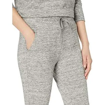Daily Ritual Women's Terry Cotton and Modal Drawstring Jogger Pant, Grey Heather, Space Dye, Medium