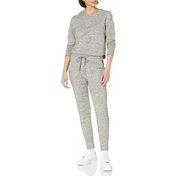 Daily Ritual Women's Terry Cotton and Modal Drawstring Jogger Pant, Grey Heather, Space Dye, Medium