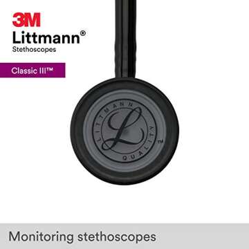 3M Littmann Classic III Stethoscope, Black Edition, 27-inch