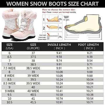 EARLDE Women’s Snow Boot With Waterproof Lace Up Mid-Calf Outdoor Winter Deep Tread Rubber Sole