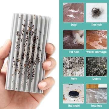 4 Pack Damp Dusting Sponge Duster, Grey Dust Cleaning Sponge, Reusable Household Cleaning Sponge Tool for Blinds, floorboards, Fan Blades, Vents, Glass, Railings, Mirrors