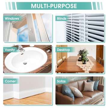 4 Pack Damp Dusting Sponge Duster, Grey Dust Cleaning Sponge, Reusable Household Cleaning Sponge Tool for Blinds, floorboards, Fan Blades, Vents, Glass, Railings, Mirrors