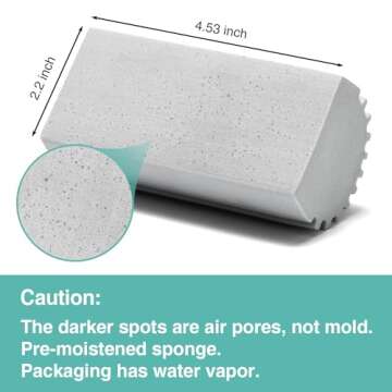 4 Pack Damp Dusting Sponge Duster, Grey Dust Cleaning Sponge, Reusable Household Cleaning Sponge Tool for Blinds, floorboards, Fan Blades, Vents, Glass, Railings, Mirrors