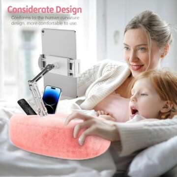 CreaDream Adjustable Tablet Pillow Stand with Snack Bowls for iPad, Kindle & More