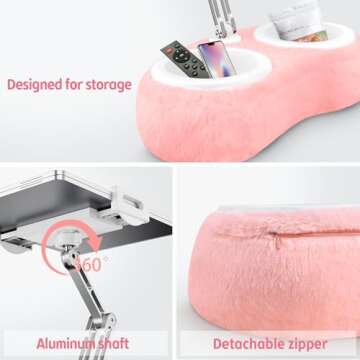 CreaDream Tablet Stand Pillow with Snack Bowls and Flexibility