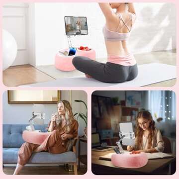 CreaDream Tablet Stand Pillow with Snack Bowls and Flexibility