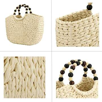 Handwoven Comeon Natural Straw Beach Bag for Summer Style
