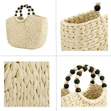 Handwoven Comeon Natural Straw Beach Bag for Summer Style