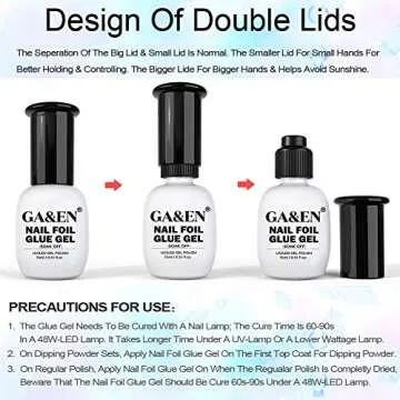 Nail Foil Glue Gel 15ml Duo for Flawless Nail Art