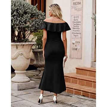 BTFBM Women's Off Shoulder Long Cocktail Dress for Events