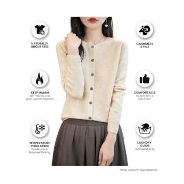 Chanyarn Women's 100% Merino Wool Crewneck Sweater