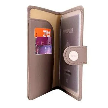 ZOPPEN Passport Holder Women, Passport Cover Travel Wallet Rfid Blocking Passport Wallet Cover Case Travel Essentials Document Organizer, Dusty Pink