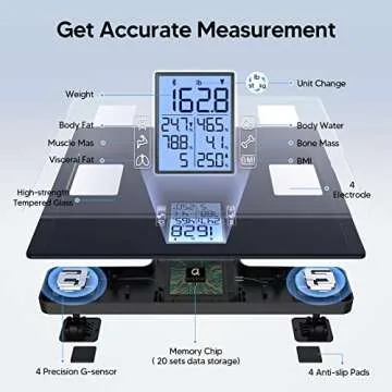 arboleaf Bathroom Scale for Body Weight, Digital Weighing Scales for Body Fat, BMI, Body Composition Monitors with 14 Measurements, 396lb, Black