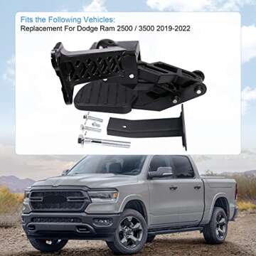 Rear Corner Bed Step Replacement for Dodge Ram 2500 3500 2019 2020 2021 2022 Replaces 82215842AH 822...