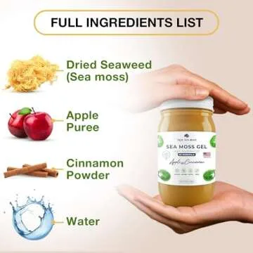 TrueSeaMoss Wildcrafted Irish Sea Moss Gel - Made with Dried Seaweed & Fresh Sea Vegetables, Seamoss, Antioxidant Supports Digestion - Made in USA (Apple/Cinnamon, Pack of 1)