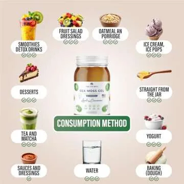 TrueSeaMoss Wildcrafted Irish Sea Moss Gel - Made with Dried Seaweed & Fresh Sea Vegetables, Seamoss, Antioxidant Supports Digestion - Made in USA (Apple/Cinnamon, Pack of 1)