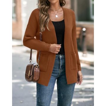 ZESICA Women's Leopard Print Cardigan - Cozy & Trendy