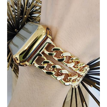 DSAAplus Gold Double Chain Apple Watch Band for All Series