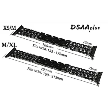 DSAAplus Gold Double Chain Apple Watch Band for All Series