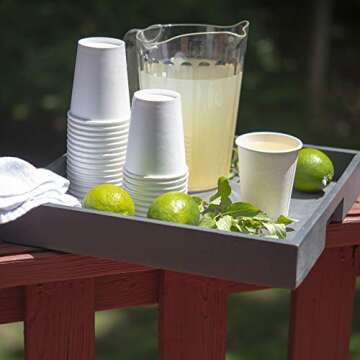 NYHI 300 Pack Disposable White 4oz Paper Cups for Events