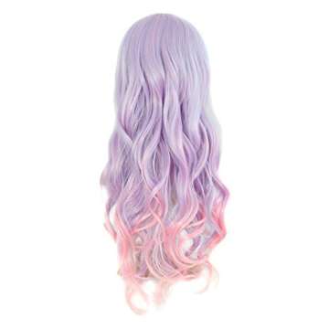 MapofBeauty Beautiful Long Wavy Harajuku Style Cosplay Wig (Light Blue/Light Purple/Pink)