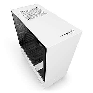 NZXT H500i - Compact ATX Mid-Tower PC Gaming Case - CAM-Powered Smart Device - Tempered Glass Panel - Water-Cooling Ready - White/Black - 2018 Version
