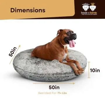 Bessie and Barnie Bagel Donut Dog Bed - Extra Plush Faux Fur - Circle/Donut Dog Bed - Waterproof Lining and Removable Washable Cover - Calming Dog Bed - Multiple Sizes & Colors Available