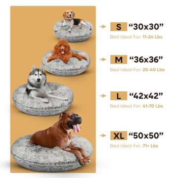 Bessie and Barnie Bagel Donut Dog Bed - Extra Plush Faux Fur - Circle/Donut Dog Bed - Waterproof Lining and Removable Washable Cover - Calming Dog Bed - Multiple Sizes & Colors Available