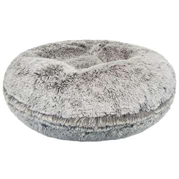 Bessie and Barnie Bagel Donut Dog Bed - Extra Plush Faux Fur - Circle/Donut Dog Bed - Waterproof Lining and Removable Washable Cover - Calming Dog Bed - Multiple Sizes & Colors Available