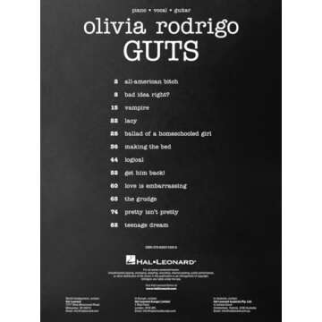 Olivia Rodrigo - Guts: Piano/Vocal/Guitar Songbook