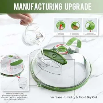 Microwave Cover for Food,10" Upgraded Transparent Microwave Splatter Cover with Heat-Resistant Handle and Water Storage Box to Avoid Dry Out,Kitchen Gadgets and Accessories,home essentials,Gift