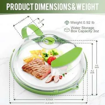 Microwave Cover for Food,10" Upgraded Transparent Microwave Splatter Cover with Heat-Resistant Handle and Water Storage Box to Avoid Dry Out,Kitchen Gadgets and Accessories,home essentials,Gift