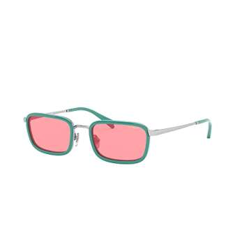 Vogue Eyewear Women's VO4166S Rectangular Sunglasses, Silver/Pink, 49 mm