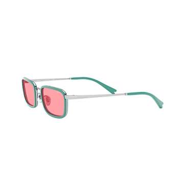 Vogue Eyewear Women's VO4166S Rectangular Sunglasses, Silver/Pink, 49 mm