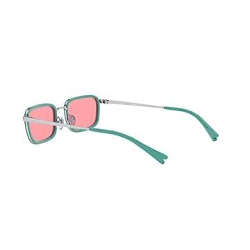 Vogue Eyewear Women's VO4166S Rectangular Sunglasses, Silver/Pink, 49 mm