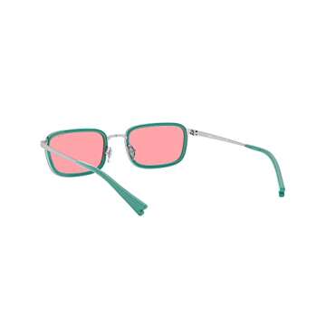 Vogue Eyewear Women's VO4166S Rectangular Sunglasses, Silver/Pink, 49 mm