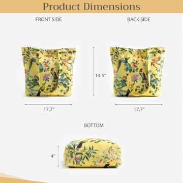 Maison d' Hermine Canvas Tote Bag 100% Cotton Reusable Shoulder Grocery Bag for Work Beach Travel Shopping Lunch Perfect for Gifts Men Women,Eden - Yellow