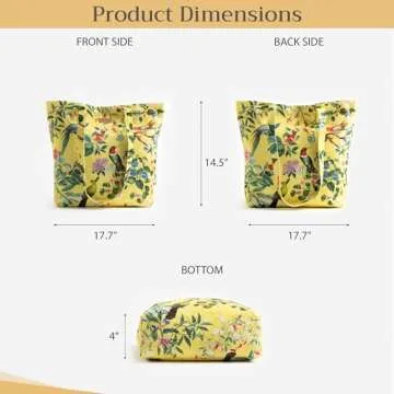 Maison d' Hermine Canvas Tote Bag 100% Cotton Reusable Shoulder Grocery Bag for Work Beach Travel Shopping Lunch Perfect for Gifts Men Women,Eden - Yellow