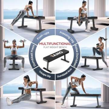YAMO Flat Weight Bench 1455LB for Home Gym & Fitness