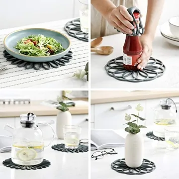 Stylish Set of 3 Silicone Trivet Mats for Hot Dishes
