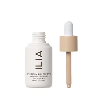 ILIA - Super Serum Skin Tint SPF 40 | Non-Comedogenic, Vegan, LIghtweight to Help Against Blue Light, + Pollution while Hydrating, Smoothing, + Refining (Balos ST3, 1 fl oz | 30 ml)